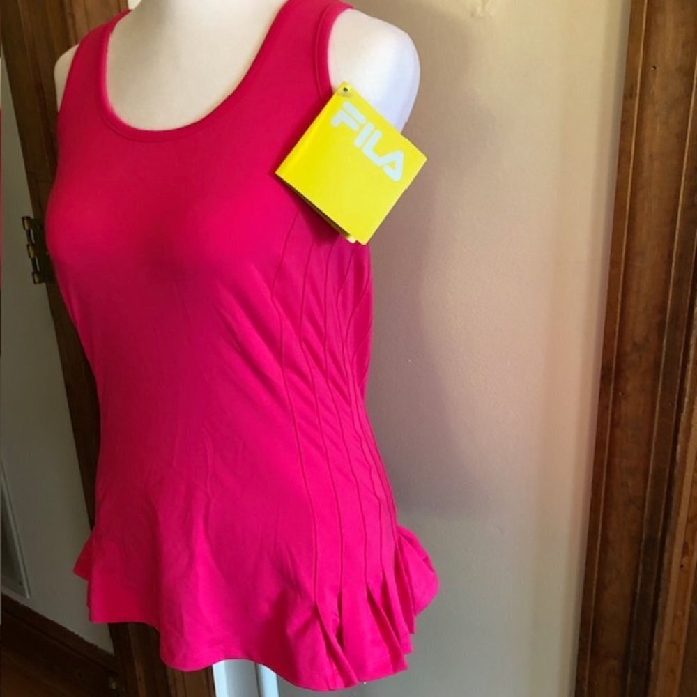 FILA Lawn Tennis Club Athletic Racerback Tank Pink Small 36 - Picture 4 of 16
